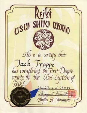 Reiki Zertifikat