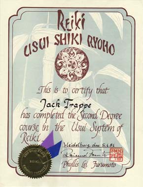 Reiki Zertifikat 2